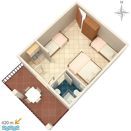Apartment Studio Gradac 2784a